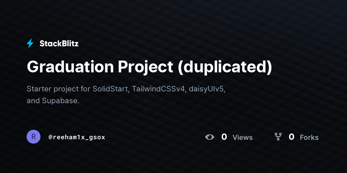 Graduation Project (duplicated) - StackBlitz