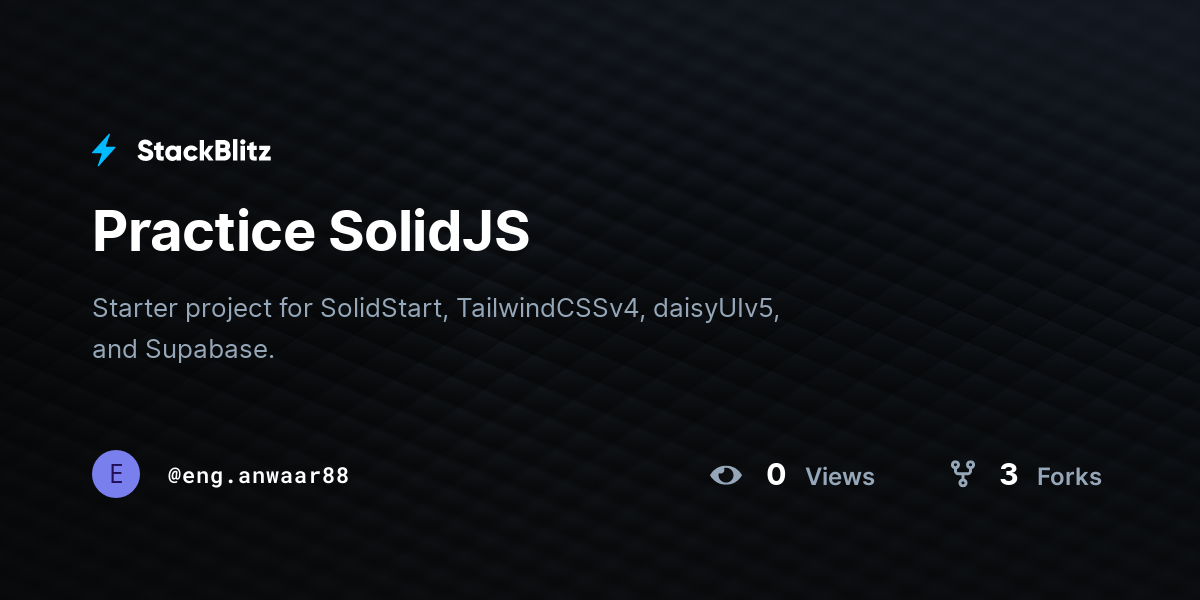 Practice SolidJS - StackBlitz