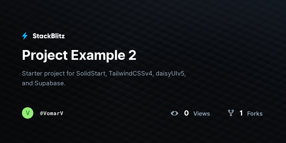 Project Example 2 - StackBlitz