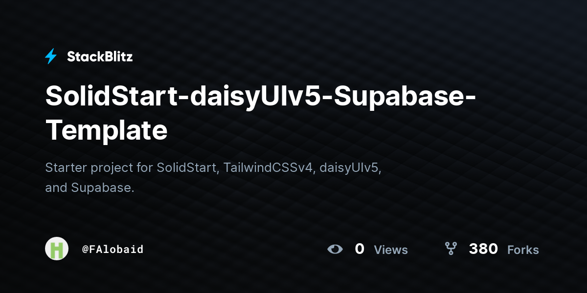 SolidStart-daisyUIv5-Supabase-Template - StackBlitz