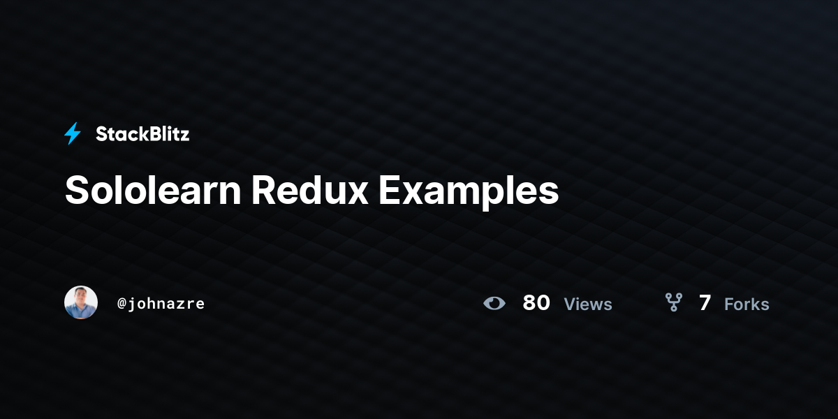 Sololearn Redux Examples - StackBlitz