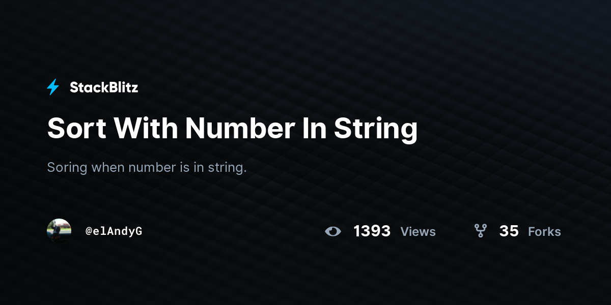 Sort With Number In String - StackBlitz