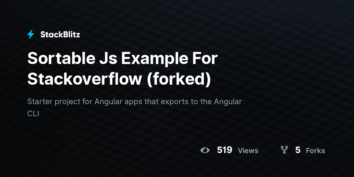 Sortable Js Example For Stackoverflow (forked) - StackBlitz