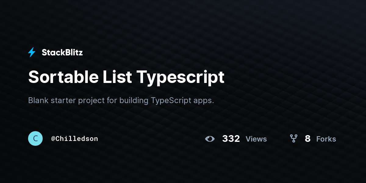 Sortable List Typescript - StackBlitz