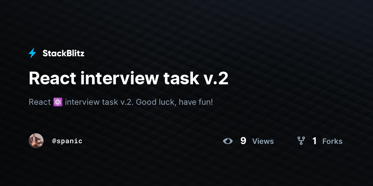 React interview task v.2 - StackBlitz