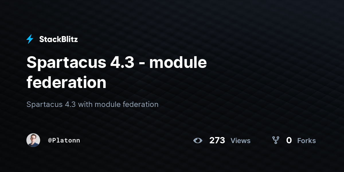 Spartacus 4.3 - module federation - StackBlitz