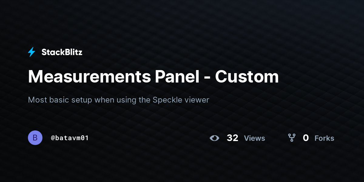 Measurements Panel - Custom - StackBlitz