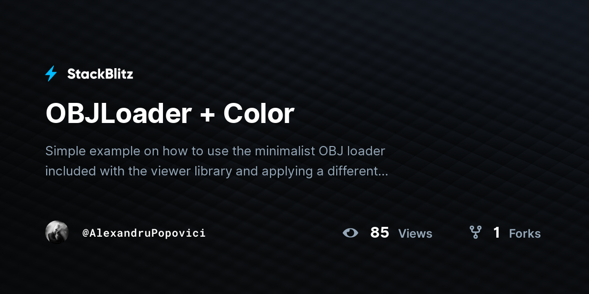 OBJLoader + Color - StackBlitz