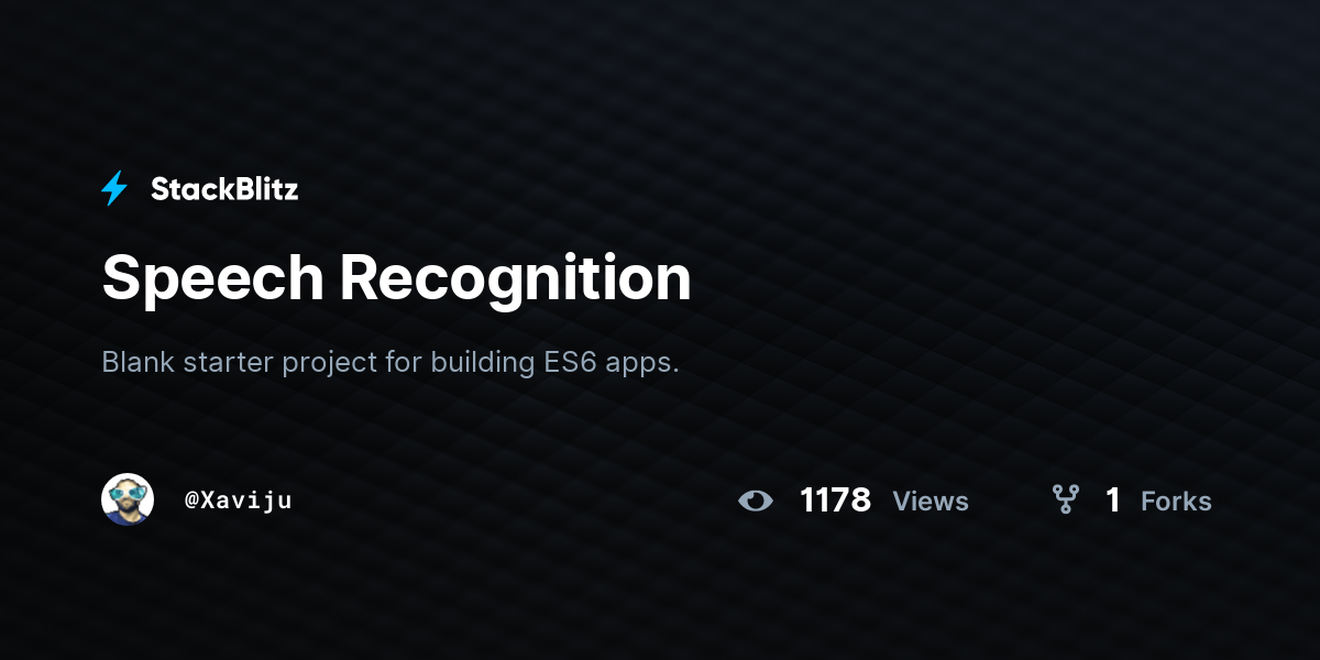 Speech Recognition - StackBlitz