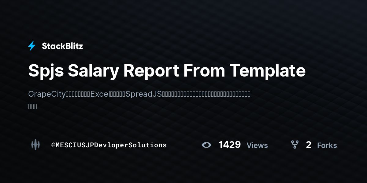 Spjs Salary Report From Template - StackBlitz