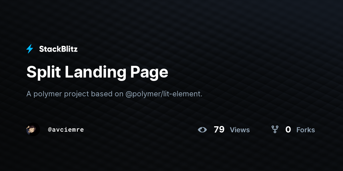 Split Landing Page - StackBlitz
