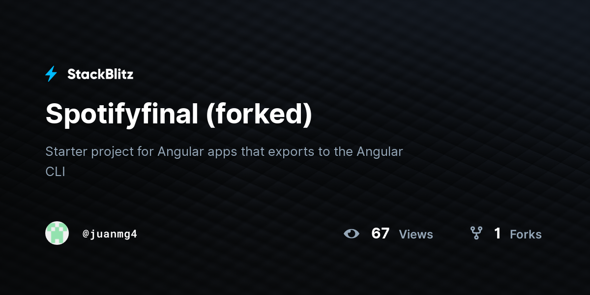 Spotifyfinal (forked) - StackBlitz
