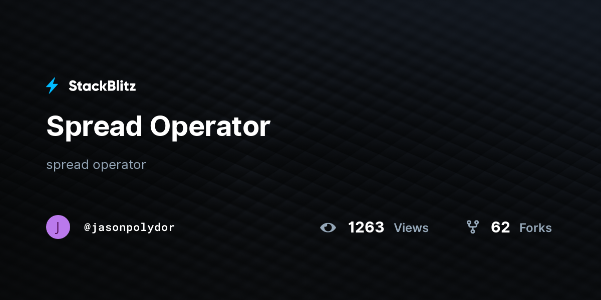 Spread Operator - StackBlitz