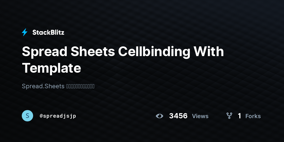Spread Sheets Cellbinding With Template - StackBlitz