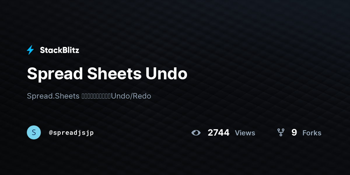 Spread Sheets Undo - StackBlitz