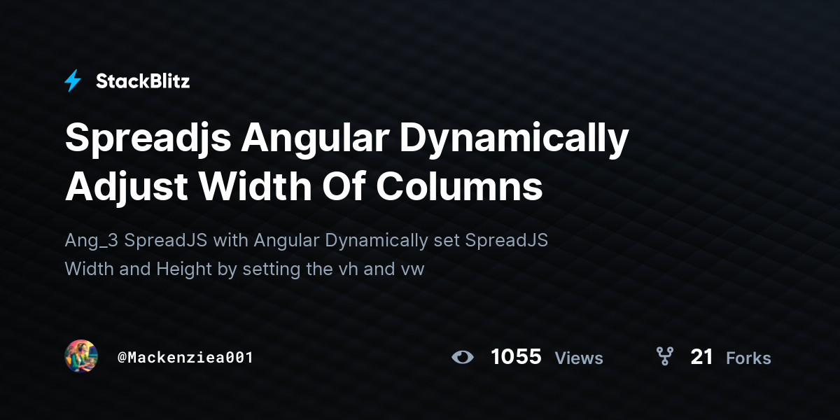 Spreadjs Angular Dynamically Adjust Width Of Columns - StackBlitz