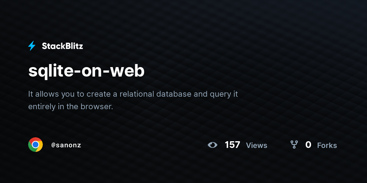 sqlite-on-web - StackBlitz