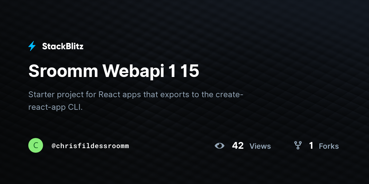 Sroomm webapi 1 15 stackblitz