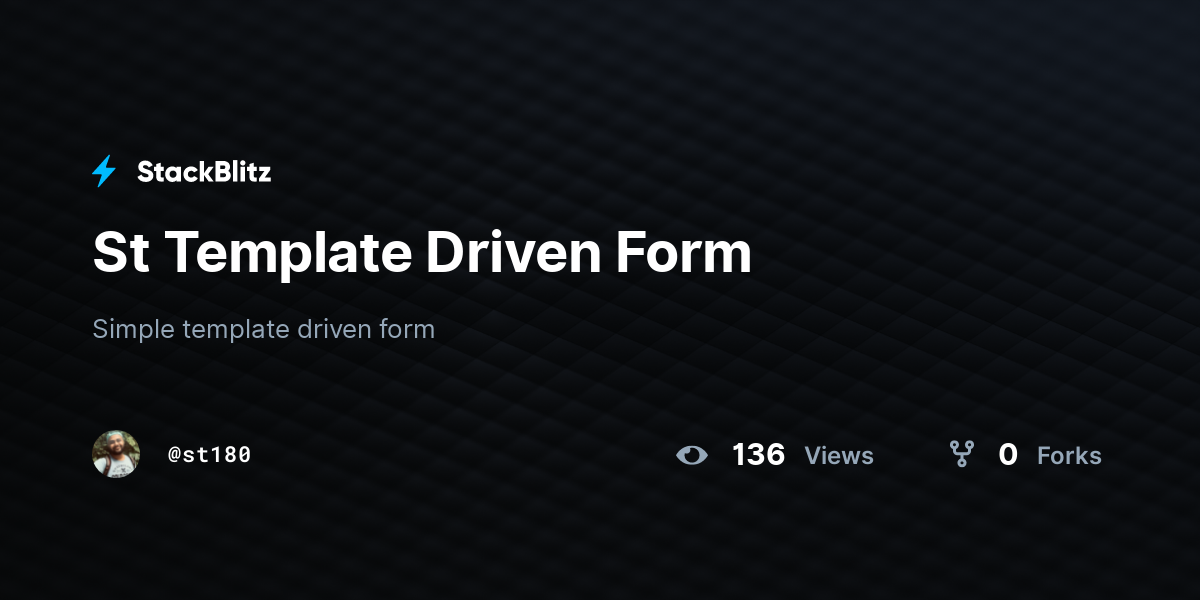 St Template Driven Form - StackBlitz