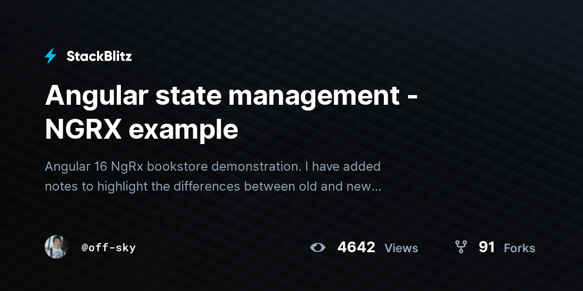Angular state management - NGRX example - StackBlitz