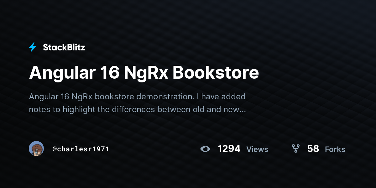 Angular 16 NgRx Bookstore - StackBlitz