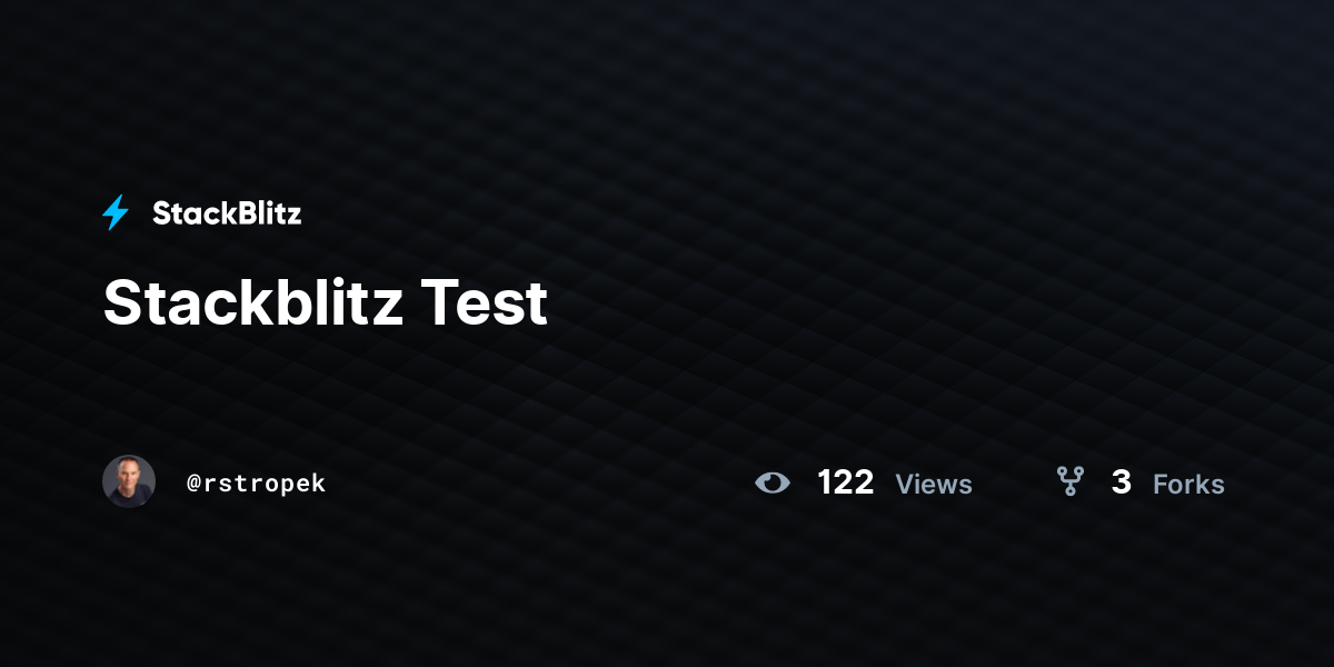 Stackblitz Test - StackBlitz