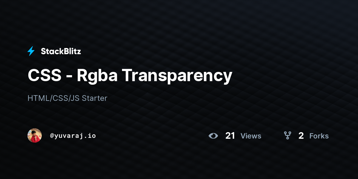 CSS - Rgba Transparency - StackBlitz