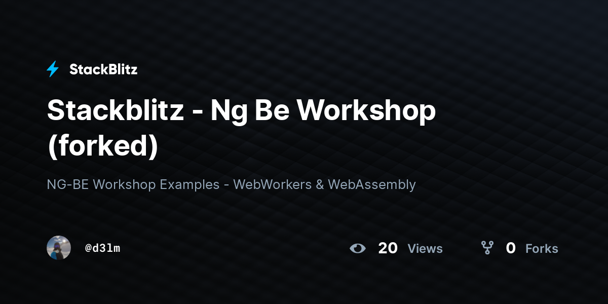 Stackblitz - Ng Be Workshop (forked) - StackBlitz