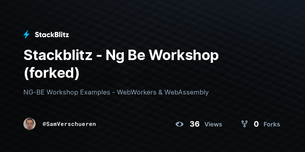 Stackblitz Ng Be Workshop Forked Stackblitz