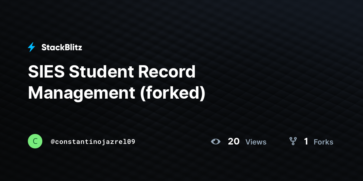 SIES Student Record Management (forked) - StackBlitz
