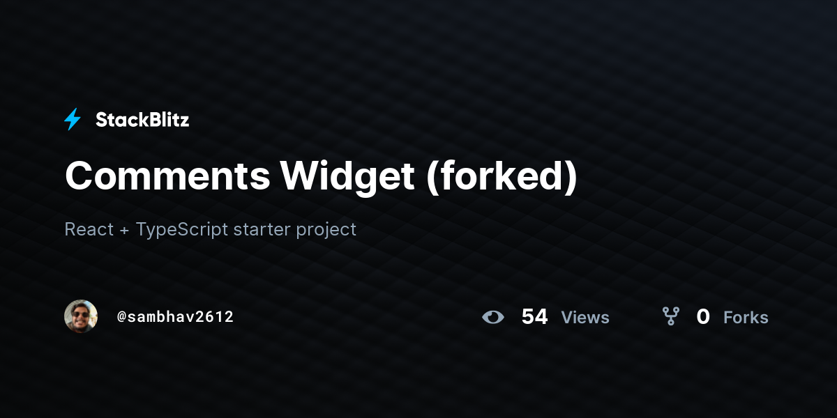 Comments Widget (forked) - StackBlitz