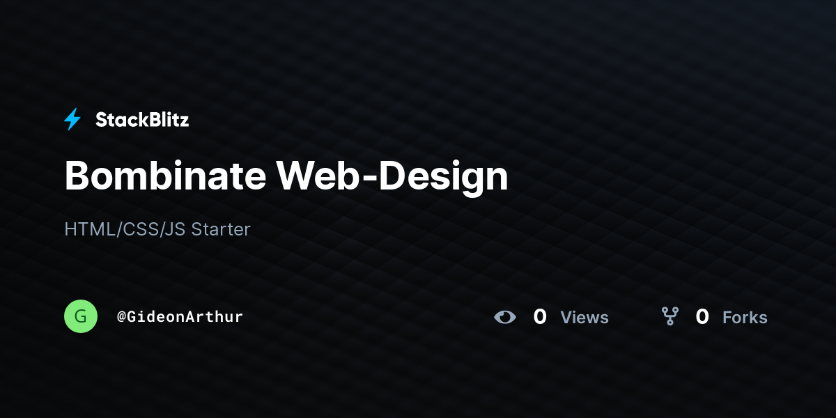 Bombinate Web-Design - StackBlitz