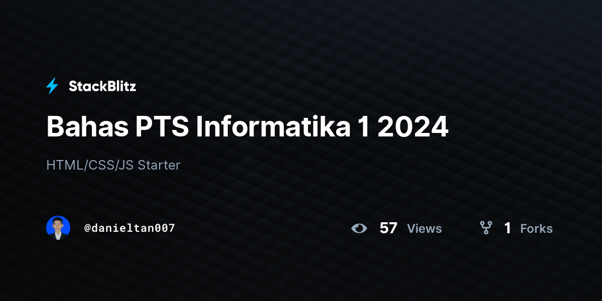 Bahas PTS Informatika 1 2024 - StackBlitz