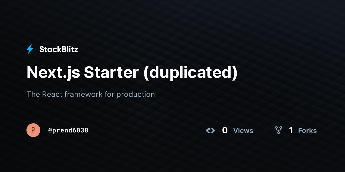 Next.js Starter (duplicated) - StackBlitz