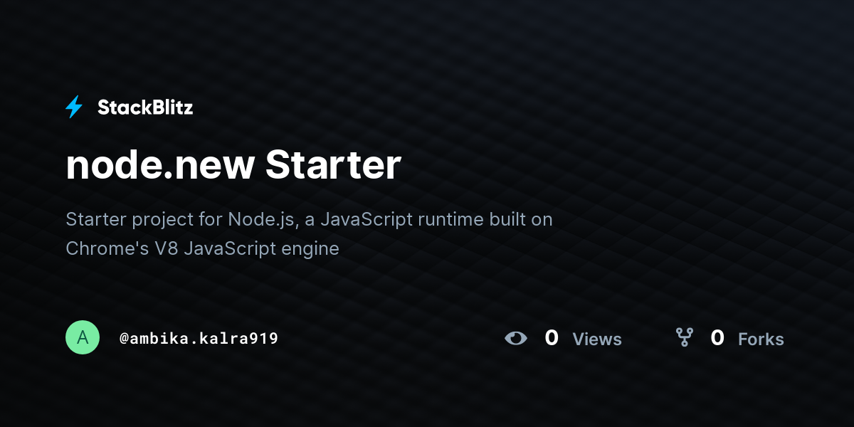 node.new Starter - StackBlitz