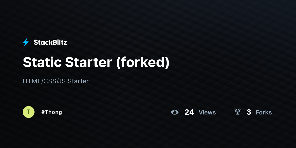 Static Starter (forked) - StackBlitz