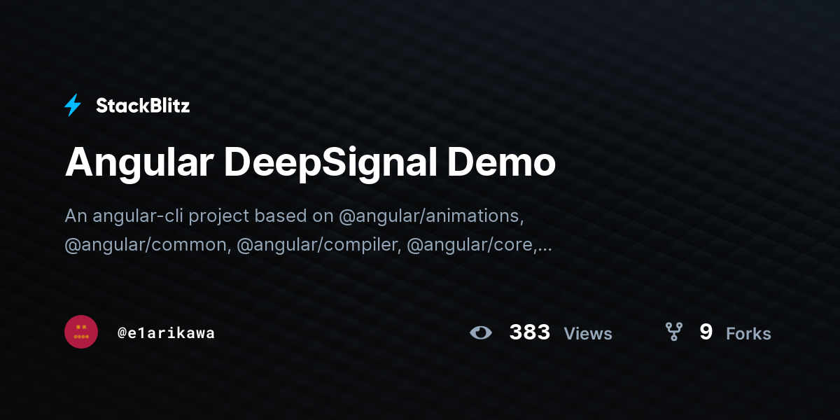 Angular DeepSignal Demo - StackBlitz