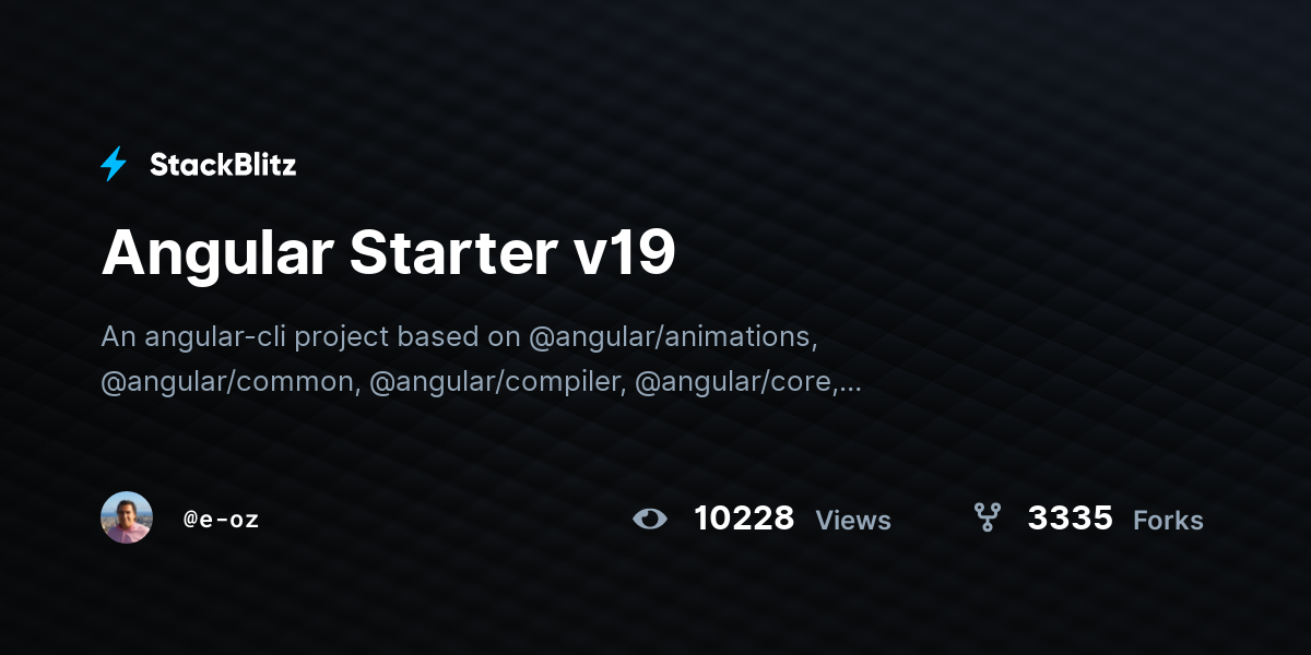 Angular Starter v19 - StackBlitz