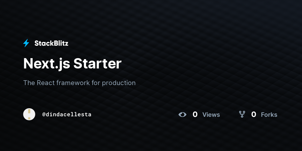 Next.js Starter - StackBlitz