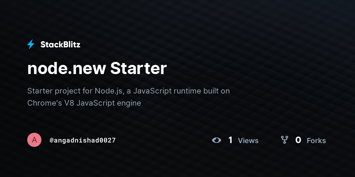 node.new Starter - StackBlitz
