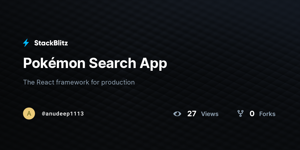 Pokémon Search App - StackBlitz