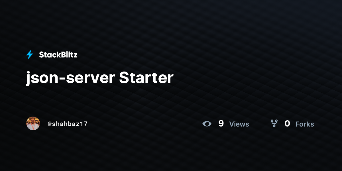 json-server Starter - StackBlitz