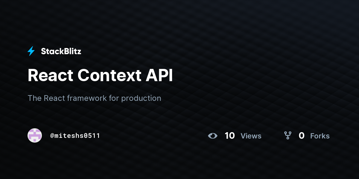 React context api stackblitz