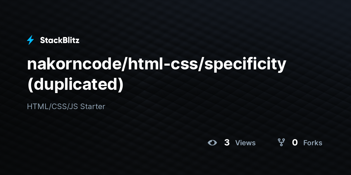 nakorncode/html-css/specificity (duplicated) - StackBlitz