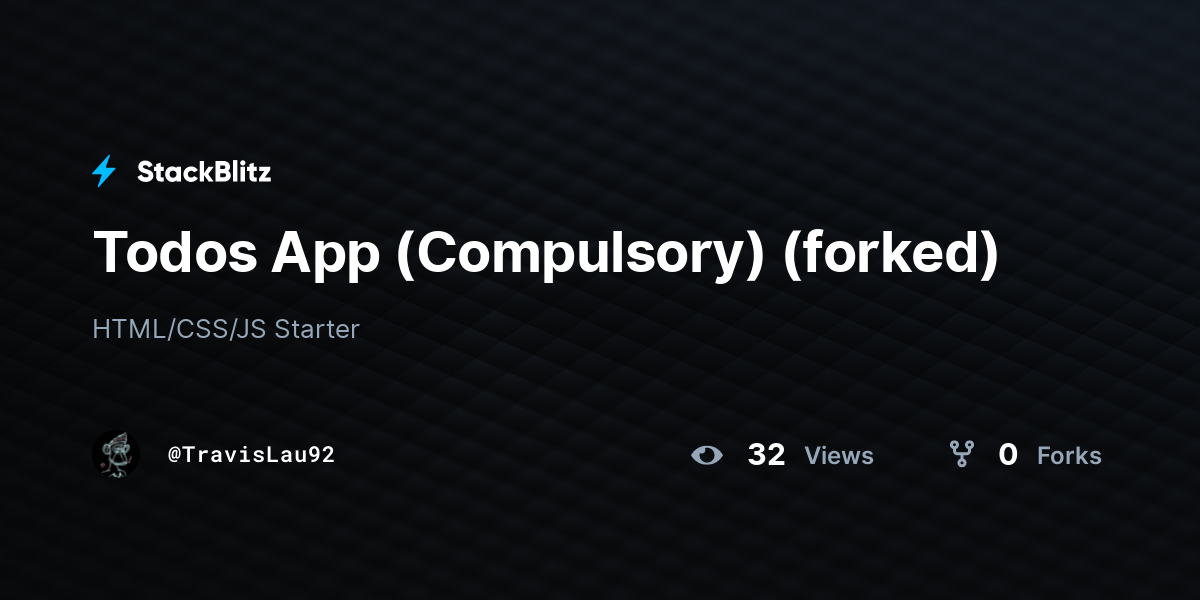 Todos App (Compulsory) (forked) - StackBlitz