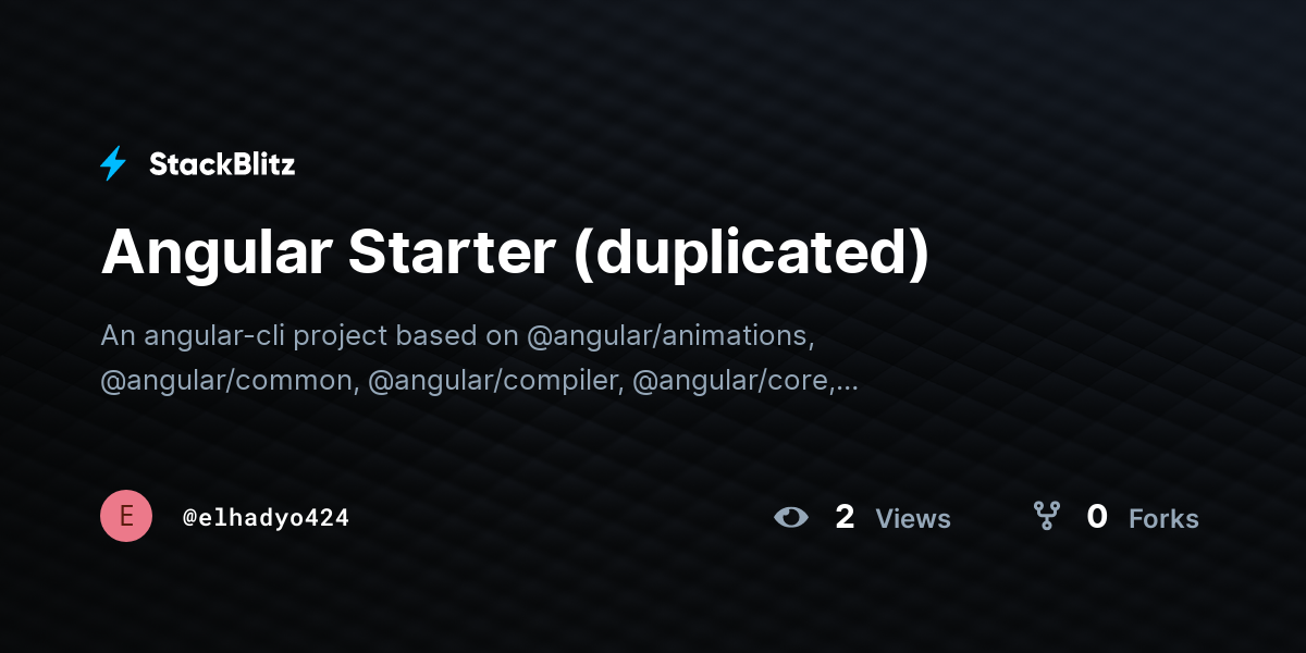 Angular Starter (duplicated) - StackBlitz