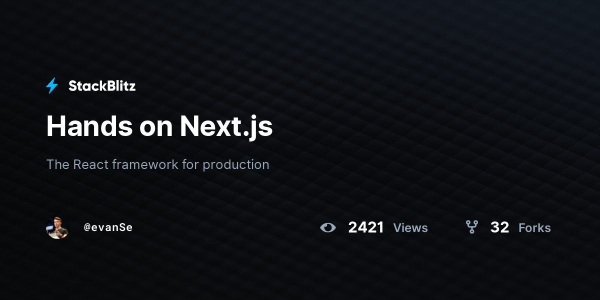 Hands on Next.js - StackBlitz