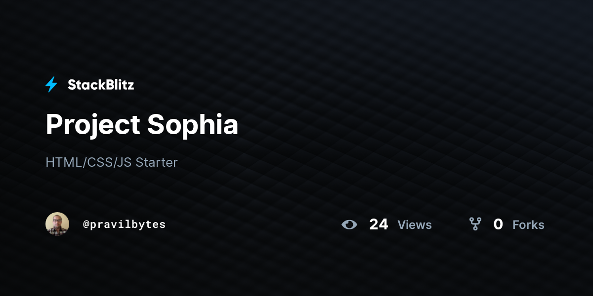 Project Sophia - StackBlitz