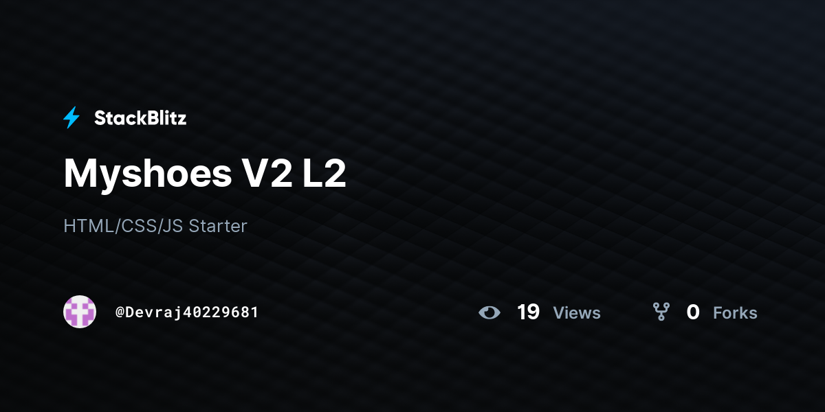 Myshoes V2 L2 - StackBlitz