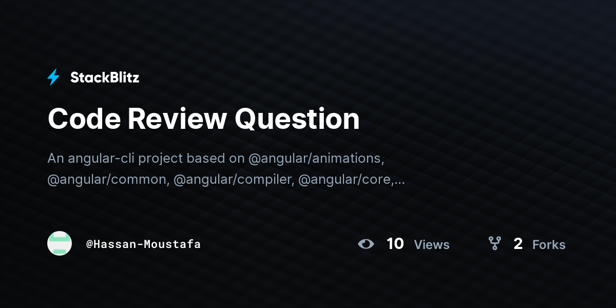 Code Review Question - StackBlitz